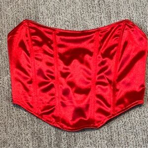 SHEIN Vibrant Red Satin Bandeau